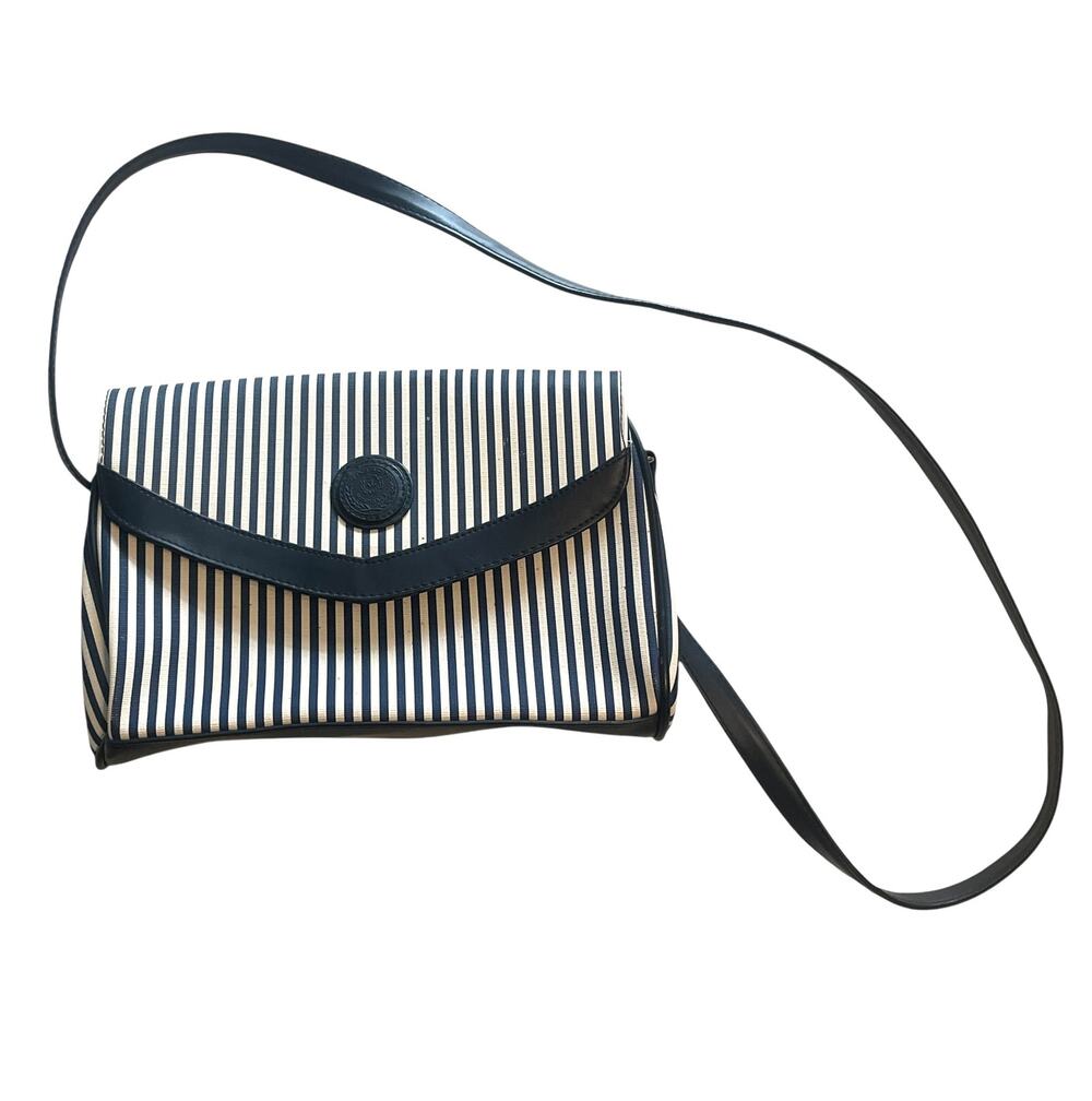 Sasson Vintage Striped Crossbody Womens Blue & White Nautical Purse Bag